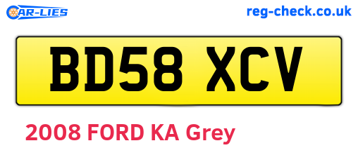 BD58XCV are the vehicle registration plates.