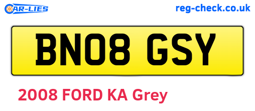BN08GSY are the vehicle registration plates.