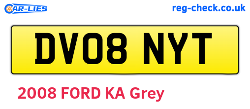 DV08NYT are the vehicle registration plates.