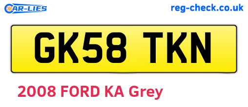 GK58TKN are the vehicle registration plates.
