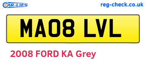 MA08LVL are the vehicle registration plates.