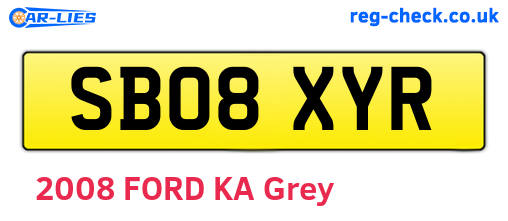 SB08XYR are the vehicle registration plates.