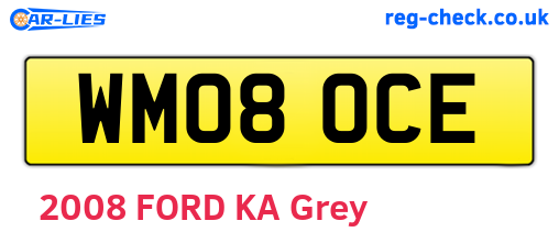 WM08OCE are the vehicle registration plates.