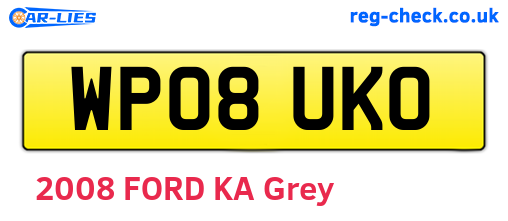 WP08UKO are the vehicle registration plates.