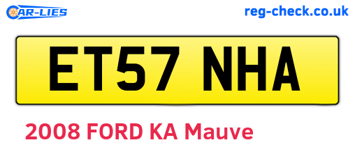 ET57NHA are the vehicle registration plates.