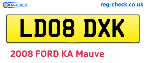 LD08DXK are the vehicle registration plates.