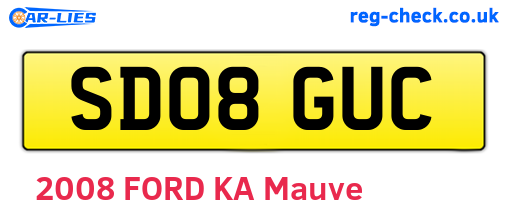 SD08GUC are the vehicle registration plates.