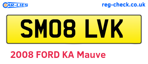 SM08LVK are the vehicle registration plates.