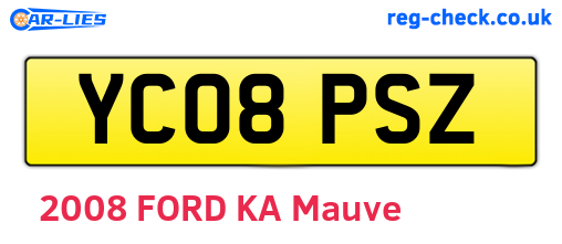 YC08PSZ are the vehicle registration plates.