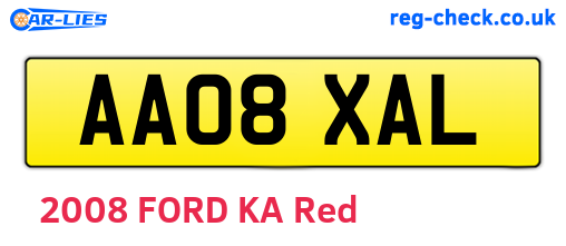 AA08XAL are the vehicle registration plates.