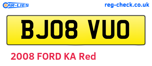 BJ08VUO are the vehicle registration plates.