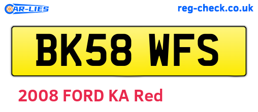 BK58WFS are the vehicle registration plates.