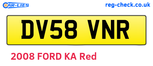 DV58VNR are the vehicle registration plates.