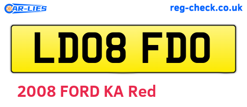 LD08FDO are the vehicle registration plates.