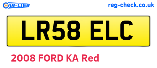 LR58ELC are the vehicle registration plates.