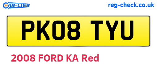 PK08TYU are the vehicle registration plates.