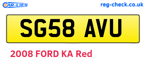 SG58AVU are the vehicle registration plates.