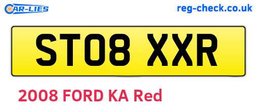ST08XXR are the vehicle registration plates.