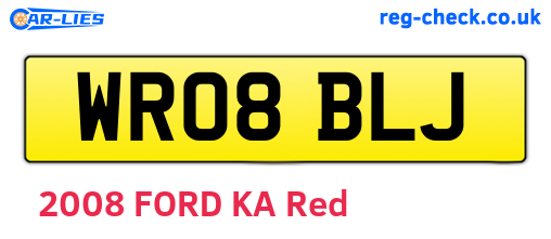 WR08BLJ are the vehicle registration plates.
