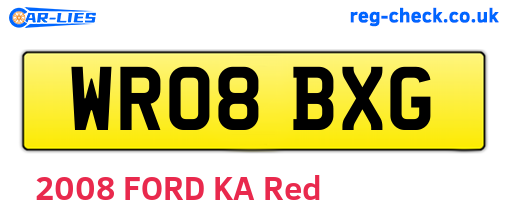 WR08BXG are the vehicle registration plates.