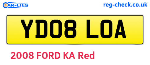YD08LOA are the vehicle registration plates.