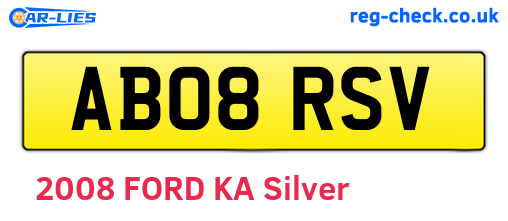 AB08RSV are the vehicle registration plates.