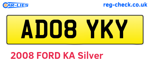 AD08YKY are the vehicle registration plates.