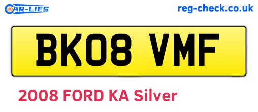 BK08VMF are the vehicle registration plates.
