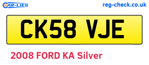 CK58VJE are the vehicle registration plates.