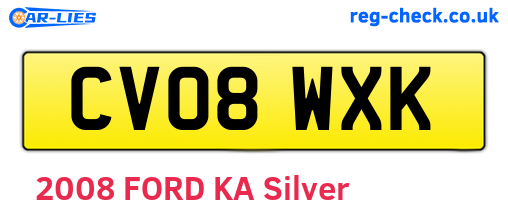 CV08WXK are the vehicle registration plates.