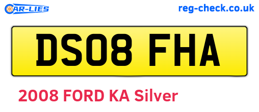 DS08FHA are the vehicle registration plates.