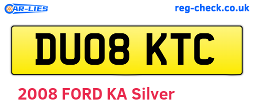 DU08KTC are the vehicle registration plates.