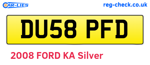 DU58PFD are the vehicle registration plates.