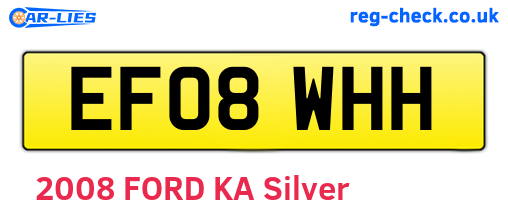 EF08WHH are the vehicle registration plates.