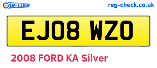 EJ08WZO are the vehicle registration plates.