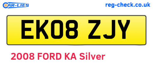 EK08ZJY are the vehicle registration plates.