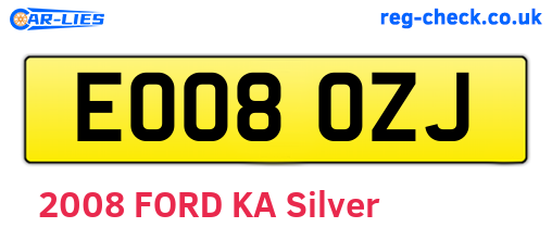 EO08OZJ are the vehicle registration plates.