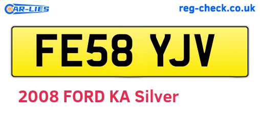 FE58YJV are the vehicle registration plates.