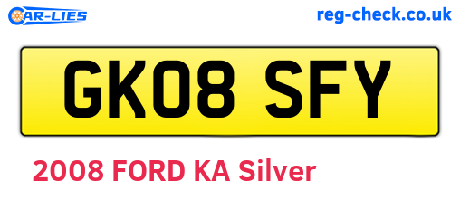 GK08SFY are the vehicle registration plates.
