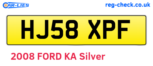 HJ58XPF are the vehicle registration plates.