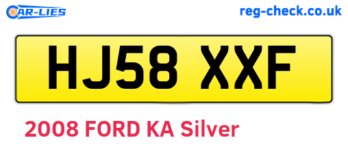 HJ58XXF are the vehicle registration plates.