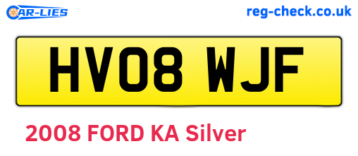 HV08WJF are the vehicle registration plates.