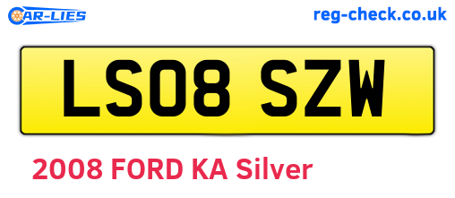 LS08SZW are the vehicle registration plates.
