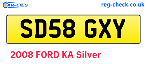 SD58GXY are the vehicle registration plates.