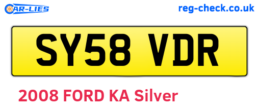 SY58VDR are the vehicle registration plates.