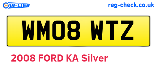 WM08WTZ are the vehicle registration plates.
