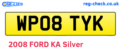 WP08TYK are the vehicle registration plates.