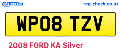 WP08TZV are the vehicle registration plates.