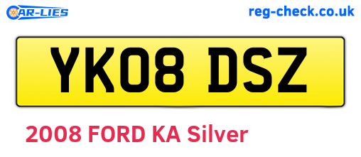 YK08DSZ are the vehicle registration plates.