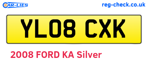 YL08CXK are the vehicle registration plates.
